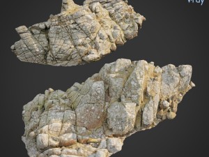 3d scanned rock cliff l2 3D Model