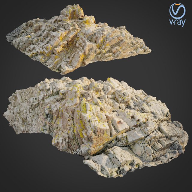 3d scanned rock cliff m2 3D-Modell .c4d .max .obj .3ds .fbx .stl .blend 