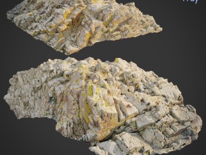 3d scanned rock cliff m2 3D Model