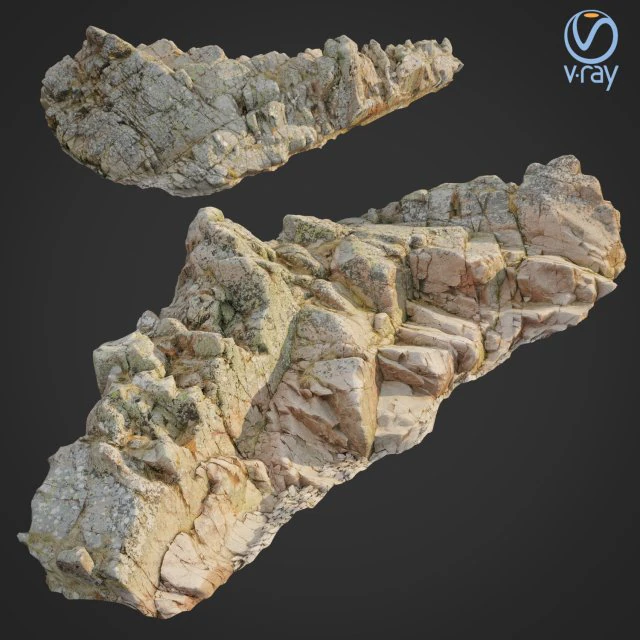 3d scanned rock cliff n2 3D Model .c4d .max .obj .3ds .fbx .stl .blend 