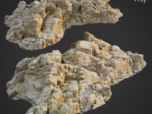 3d scanned rock cliff o2 3D 모델