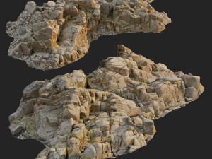 3d scanned rock cliff o2 Modèle 3D