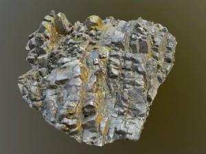 3d scanned rock cliff p2 3D Model
