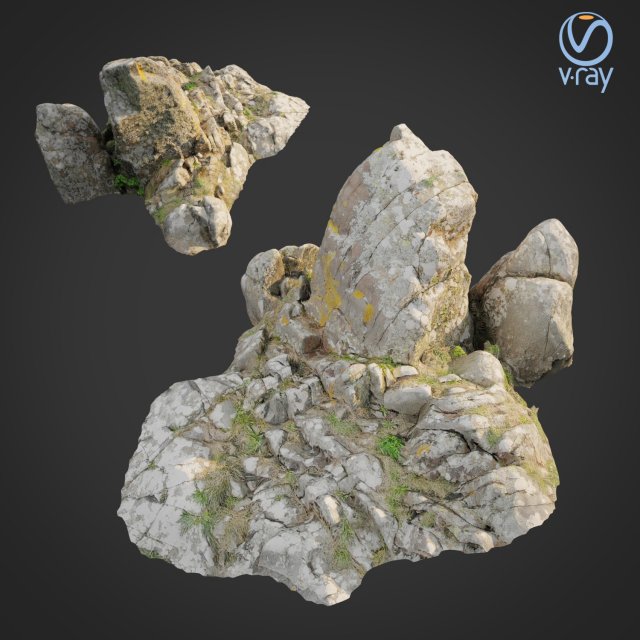3d scanned rock cliff q2 3Dモデル .c4d .max .obj .3ds .fbx .stl .blend 