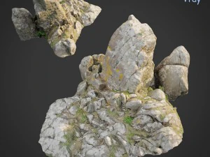 3D-gescannte Felsklippe q2 3D Modell