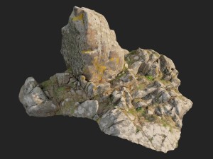 3d scanned rock cliff q2 3Dモデル