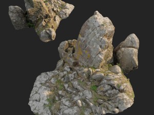 3d scanned rock cliff q2 3Dモデル