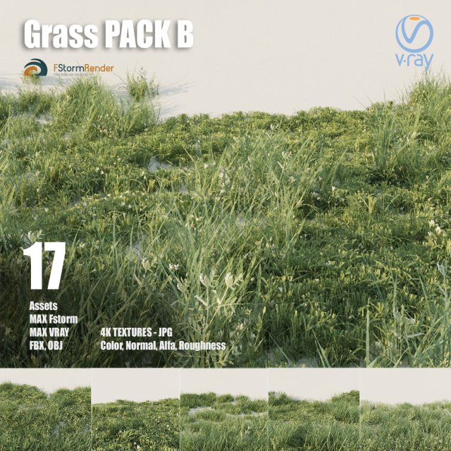 grass pack b 3D-Modell .c4d .max .obj .3ds .fbx .stl .blend 
