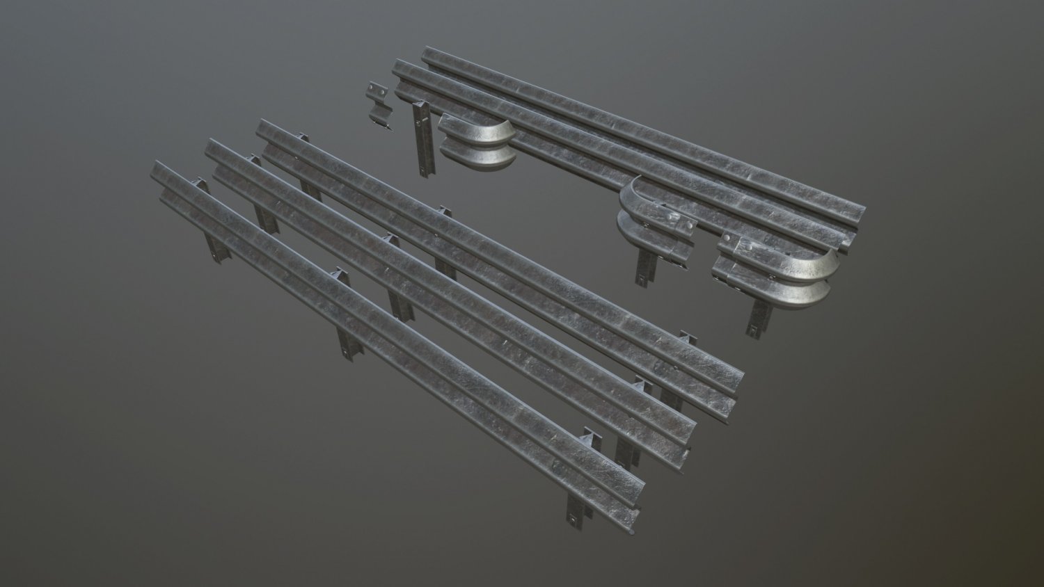 Road Fence Kit A 3d Model In Environment 3dexport