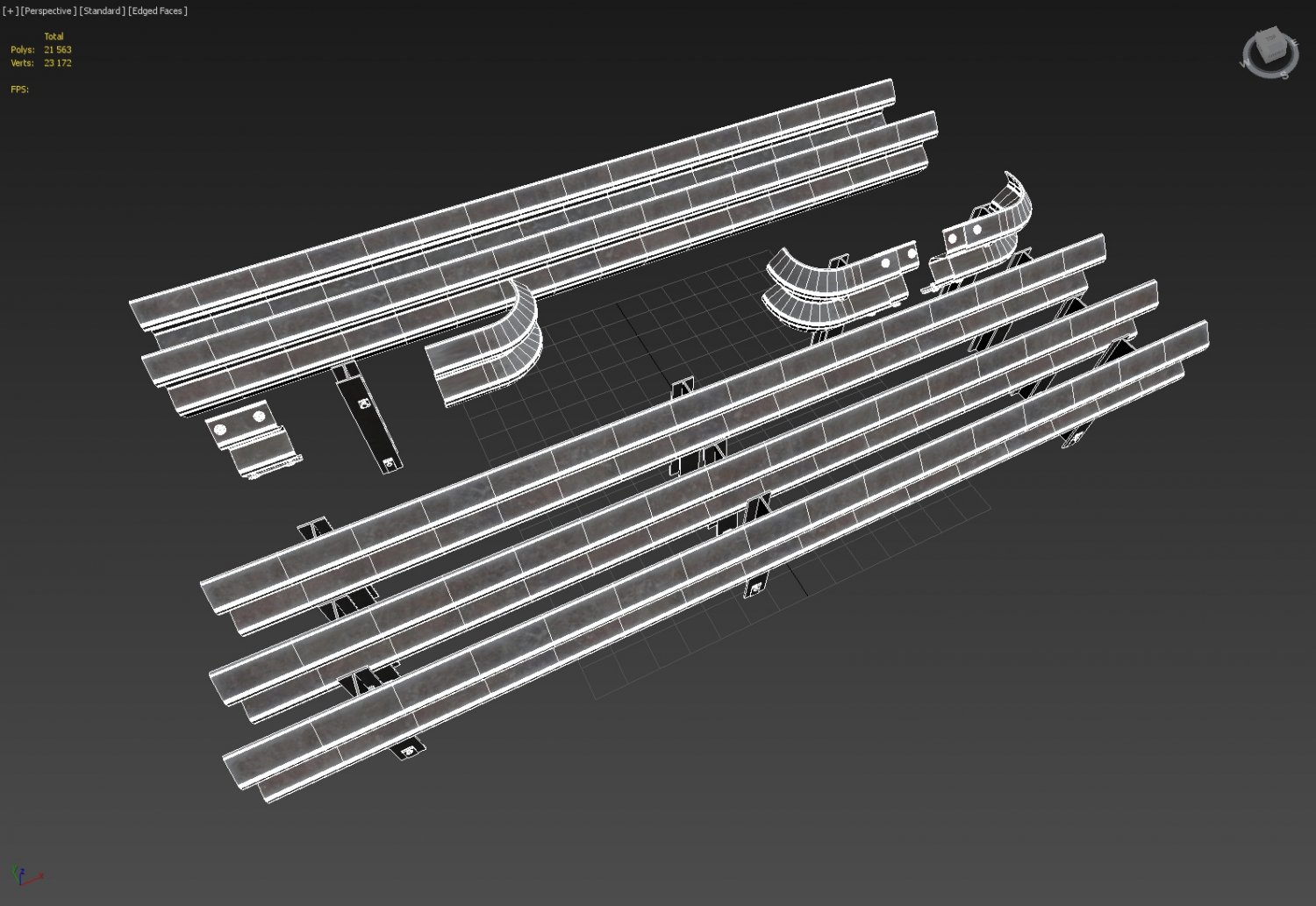 Road Fence Kit A 3d Model In Environment 3dexport