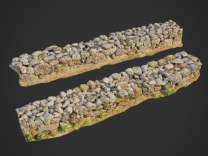 3d scanned nature stone wall f 3D Model