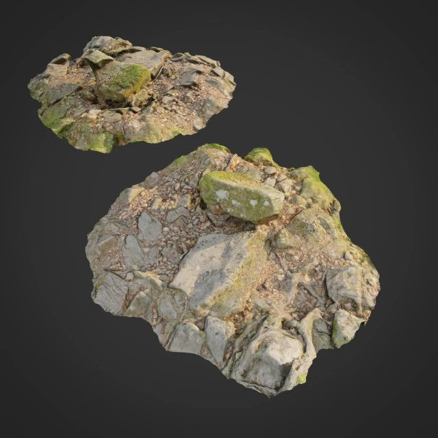 pierres broy&eacute;es d Modèle 3D .c4d .max .obj .3ds .fbx .stl .blend 