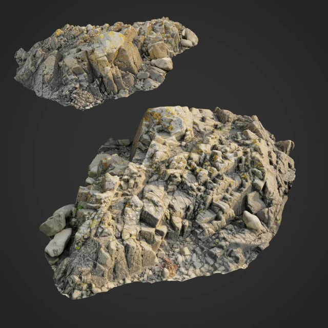 3d scanned rock cliff r2 3D Model .c4d .max .obj .3ds .fbx .stl .blend 