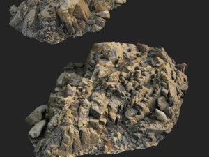 3d scanned rock cliff r2 3D Model