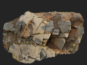 3d scanned cliff face a 3D-Modell