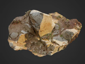 3D-gescannte Felswand b 3D Modell