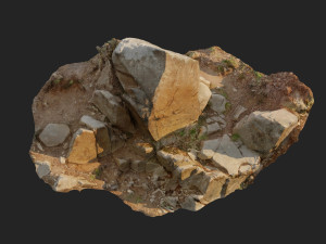 3d scanned cliff face b 3Dモデル