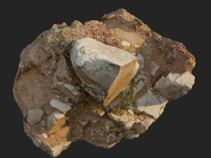 3d scanned cliff face b 3Dモデル