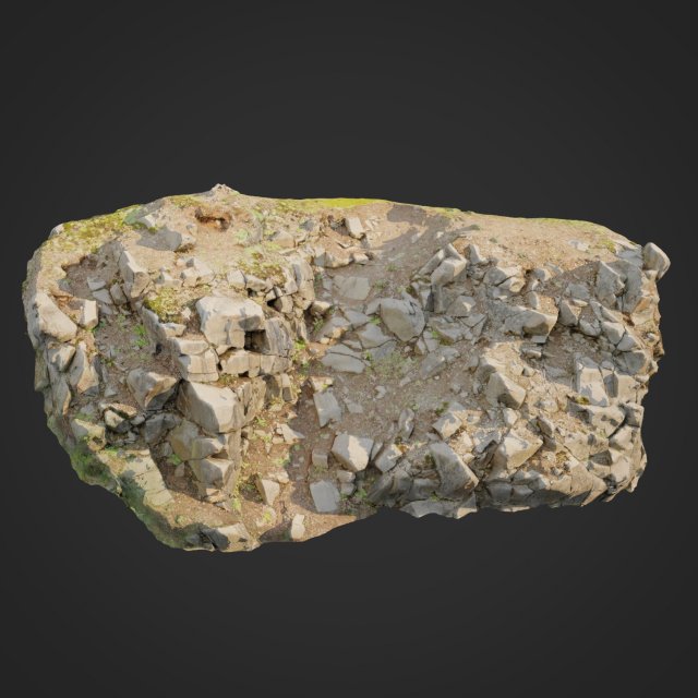 3d scanned cliff face c 3D-Modell .c4d .max .obj .3ds .fbx .stl .blend 
