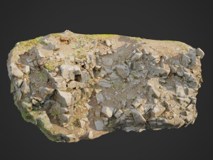 3d scanned cliff face c 3Dモデル