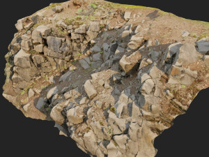 3d scanned cliff face c 3D-Modell