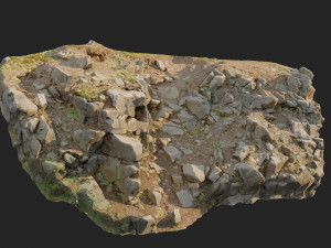 3d scanned cliff face c 3D-Modell