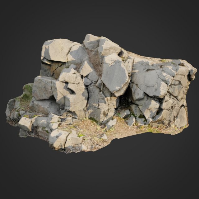 3d scanned cliff face e 3D मॉडल .c4d .max .obj .3ds .fbx .stl .blend 