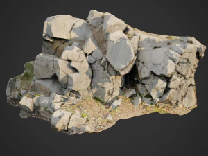 3D-gescannte Felswand z 3D Modell
