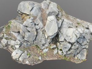 3d scanned cliff face e 3D मॉडल