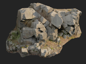 3d scanned cliff face e 3D मॉडल