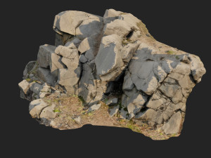 3d scanned cliff face e 3D मॉडल