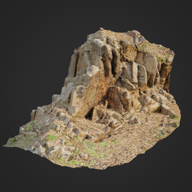 3d scanned cliff face f 3D मॉडल .c4d .max .obj .3ds .fbx .stl .blend 