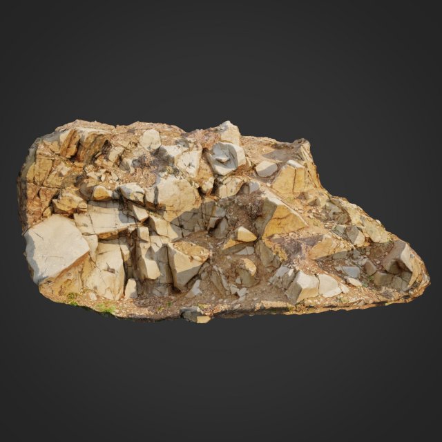 3d scanned cliff face g 3D-Modell .c4d .max .obj .3ds .fbx .stl .blend 