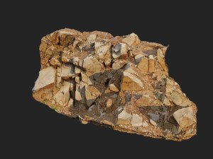 3d scanned cliff face g 3D-Modell