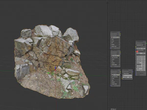 3d scanned cliff face h 3D Model