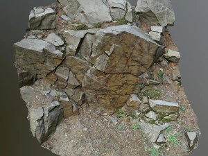 3d scanned cliff face h 3D Model