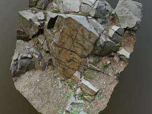 3d scanned cliff face h 3D-Modell