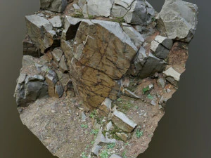 3d scanned cliff face h 3D Model