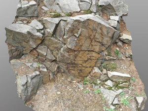 3d scanned cliff face h 3D Model