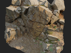 3d scanned cliff face h 3D-Modell