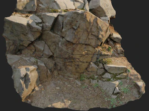 3d scanned cliff face h 3D Model
