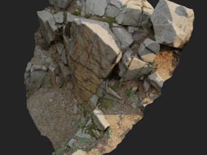 3d scanned cliff face h 3D Model