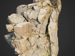 3D-gescannte Felswand i 3D Modell