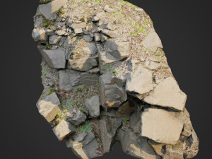 3d scanned cliff face l 3D मॉडल