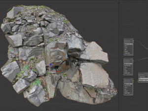 3d scanned cliff face l 3D मॉडल