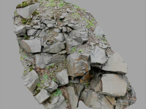 3d scanned cliff face l 3D Model