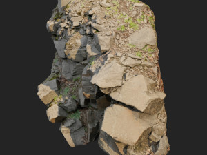 3d scanned cliff face l 3D मॉडल
