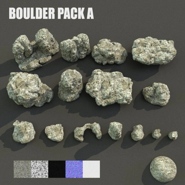 岩を束ねる 3Dモデル .c4d .max .obj .3ds .fbx .stl .blend 