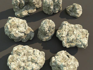 岩を束ねる 3Dモデル