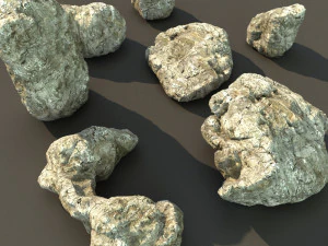 岩を束ねる 3Dモデル